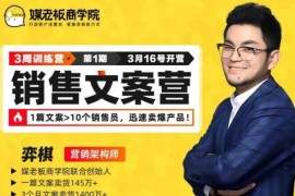 媒老板销售文案训练营，迅速卖爆产品，3个月文案卖货1400W+（完结）